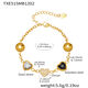 Txe515 - Black Glass Stone Gold Bracelet 16+5Cm Picture11