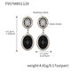 F957 - Black Faceted Stone Steel Earrings Picture12