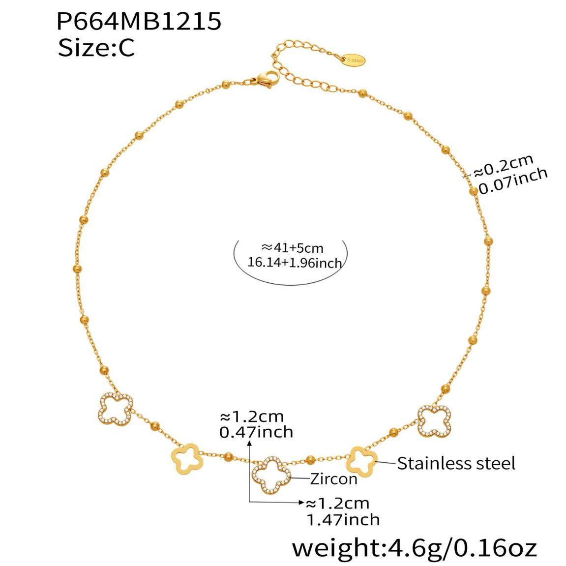 P664-C Stil Goldkette 41+5cn 