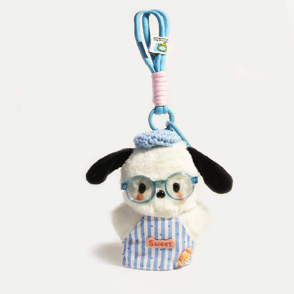Preppy Style Puppy Plaid Fabric Women's Bag charms Picture2