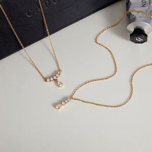 1 Piece Brilliant Droplet Zircon Stainless Steel Waterproof Gold Color Women's Pendant Necklaces h5 Picture6