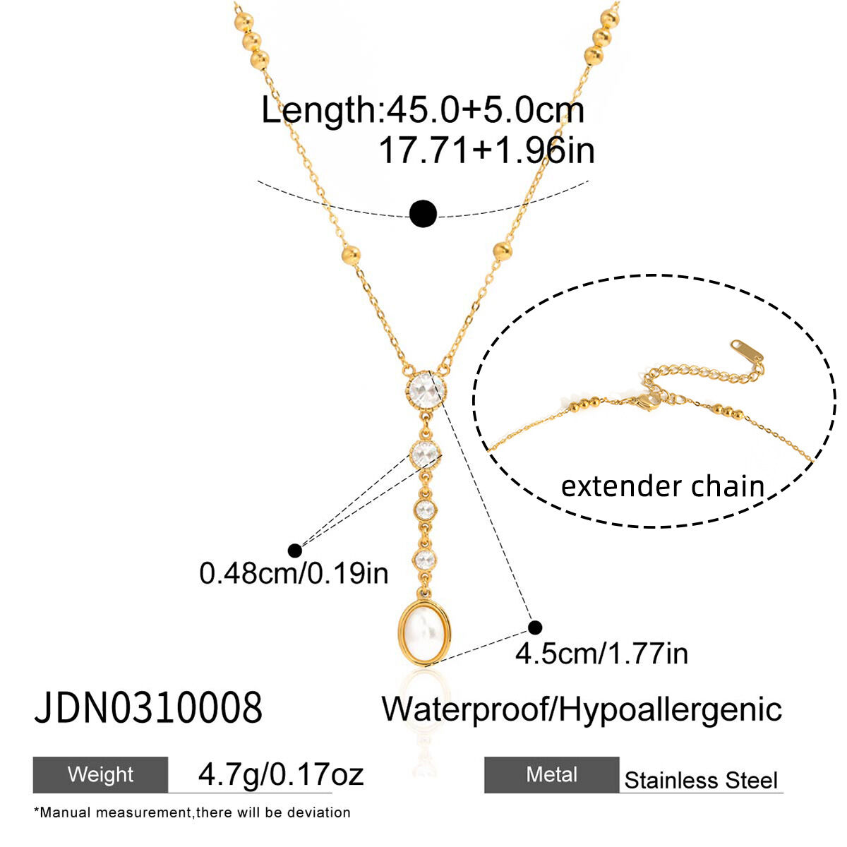 Sleek Circle Stainless Steel Waterproof&Anti-tarnish Gold Color Women's Pendant Necklaces h5 Picture2