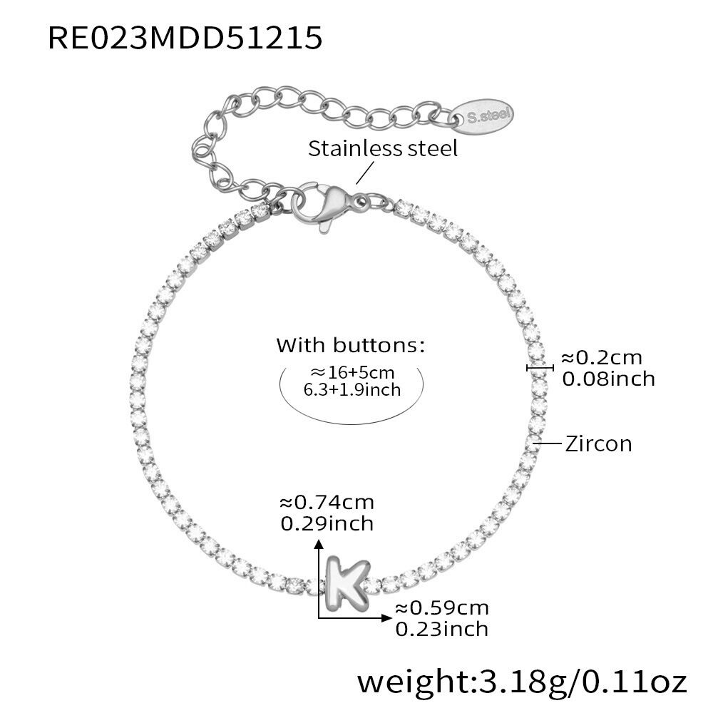 Re023-K Letter Steel Bracelet 16+5Cm Picture11