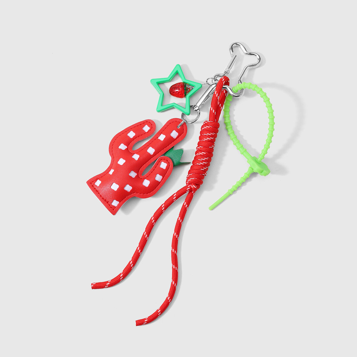 Red Cactus Leather Women's Bag Charms h5 Picture4