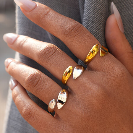 High - end Minimalist Daily Stainless Steel Waterproof Women's Statement Rings