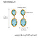 F957 - Lake Blue Faceted Stone With Gold Earrings Picture7