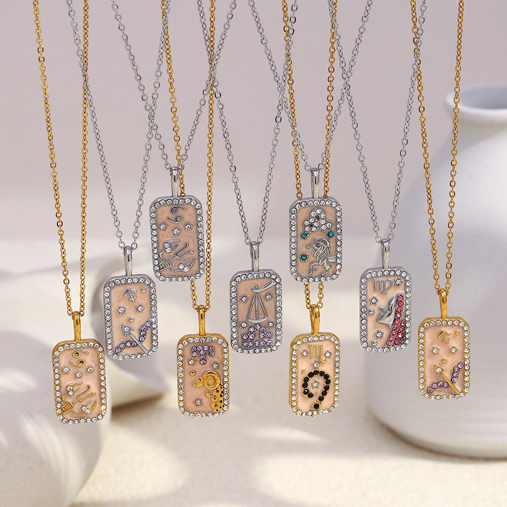 1 Piece  Daily Constellation Waterproof  fade - resistant Stainless Steel  Women's Pendant Necklaces