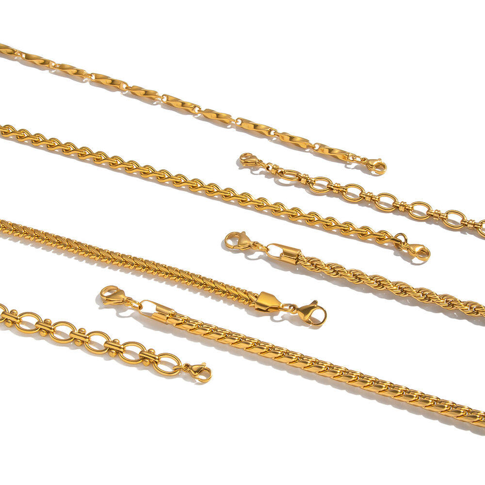 1 Piece Chain Stainless Steel Waterproof Gold Color Chain Necklace Picture5
