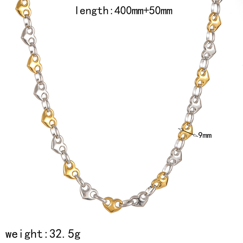 Stilvolles Herz-Schmuckset aus Edelstahl, wasserdicht, goldfarben mit Strasssteinen, für Damen h5 Bild6