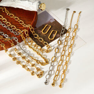 Simple Series Daily Chain Stainless Steel Waterproof Gold Color Women's Chain Necklaces h5 Picture6
