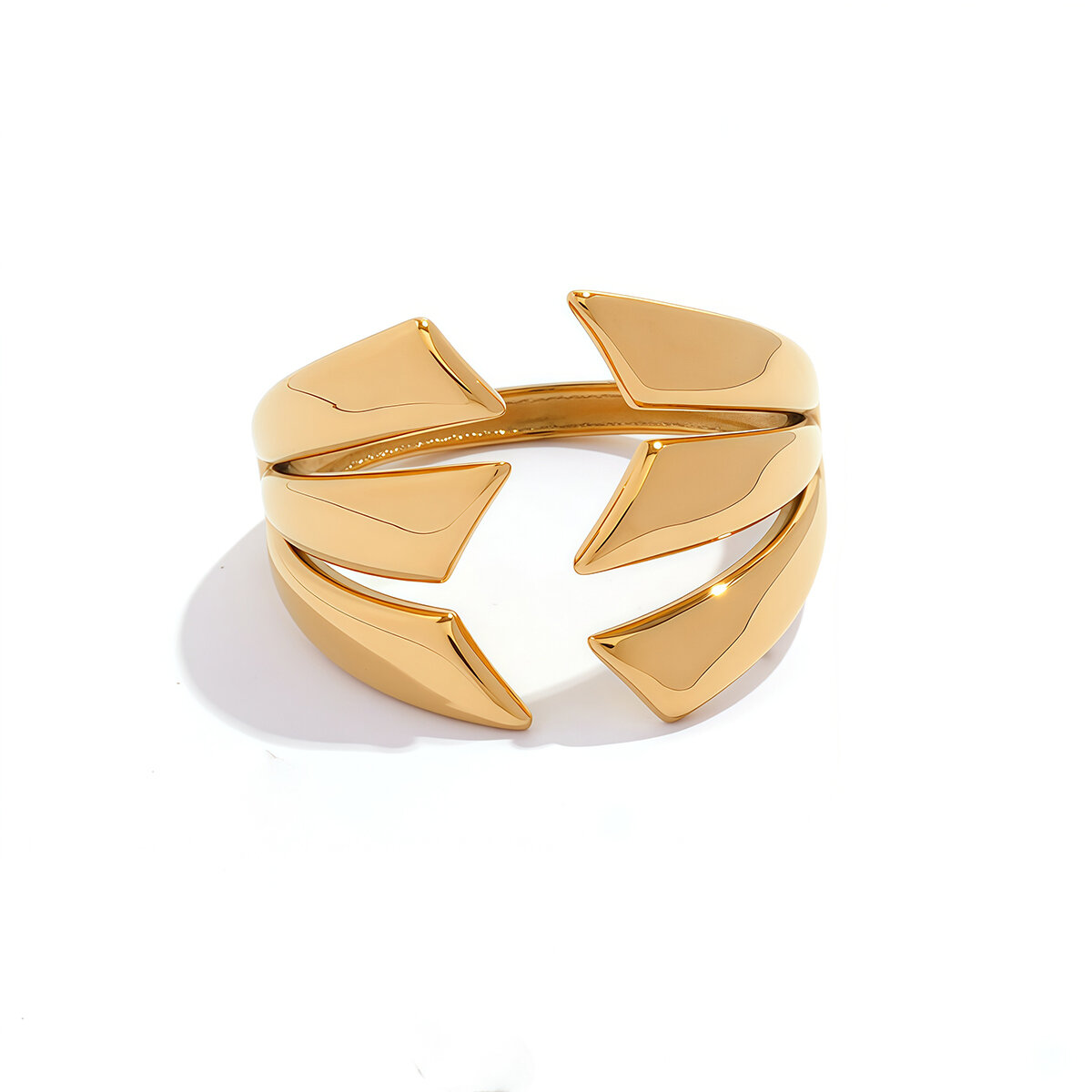 Daily Irregular Shape Stainless Steel Waterproof   Gold Color  Statement Rings h5 