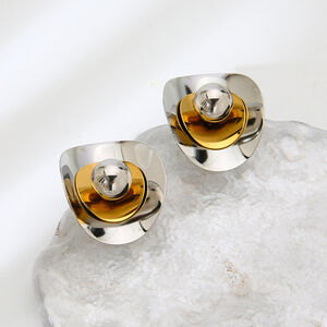 1 Pair Simple Irregular Shape Stainless Steel Waterproof Gold Color Women's Stud Earrings h5 Picture3