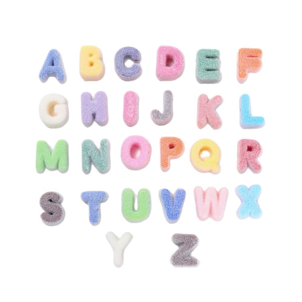 Flocking Letter Sweet Acrylic Jewelry Beads Picture2