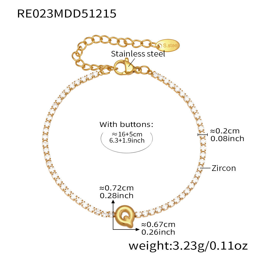 Re023-Q Letter Gold Bracelet 16+5Cm Picture43