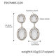 F957 - White Faceted Stone Steel Earrings Picture13