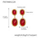 F957 - Red Faceted Stone Gold Earrings Picture4
