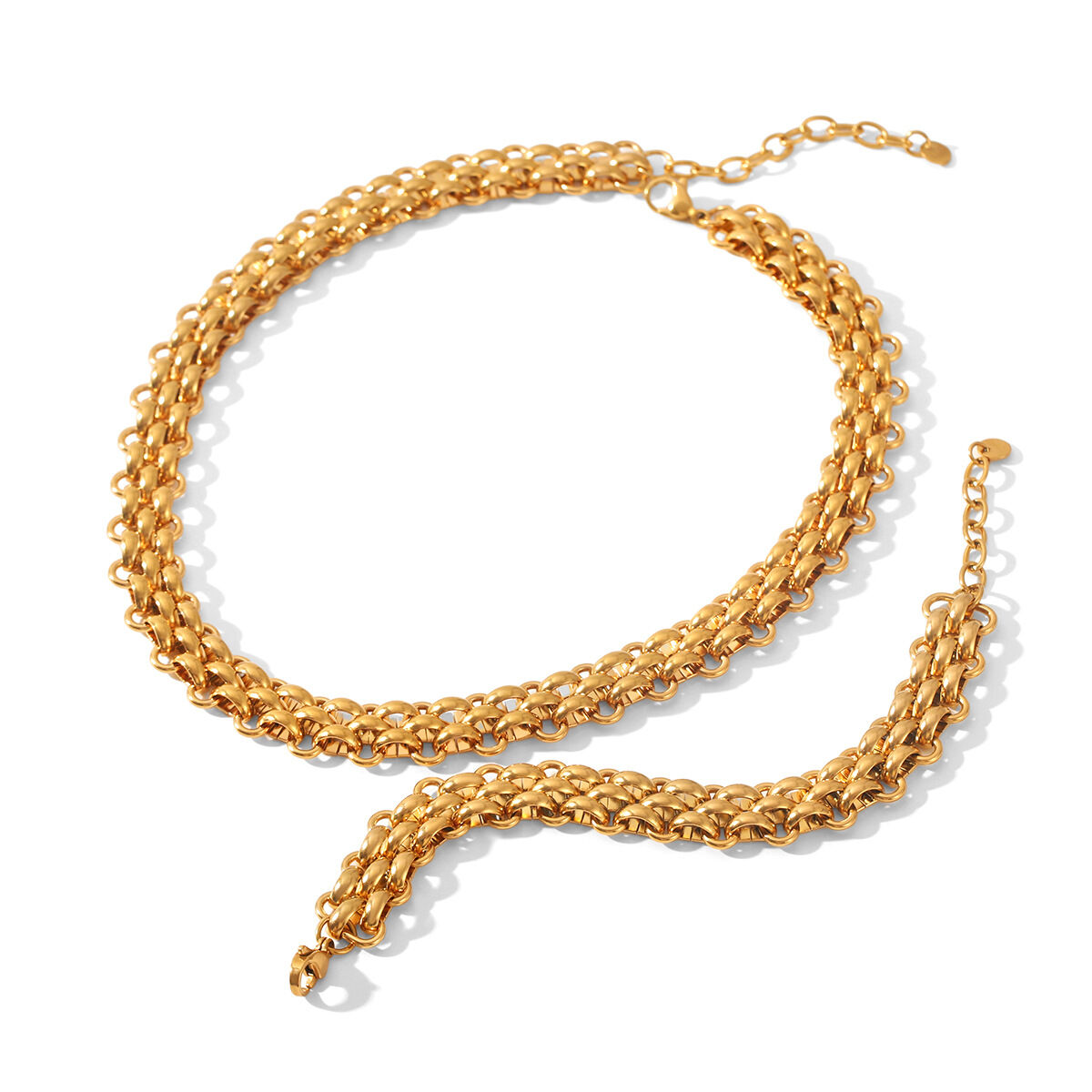Colliers à maillons simples pour femmes, en acier inoxydable, couleur unie. h5 Image6