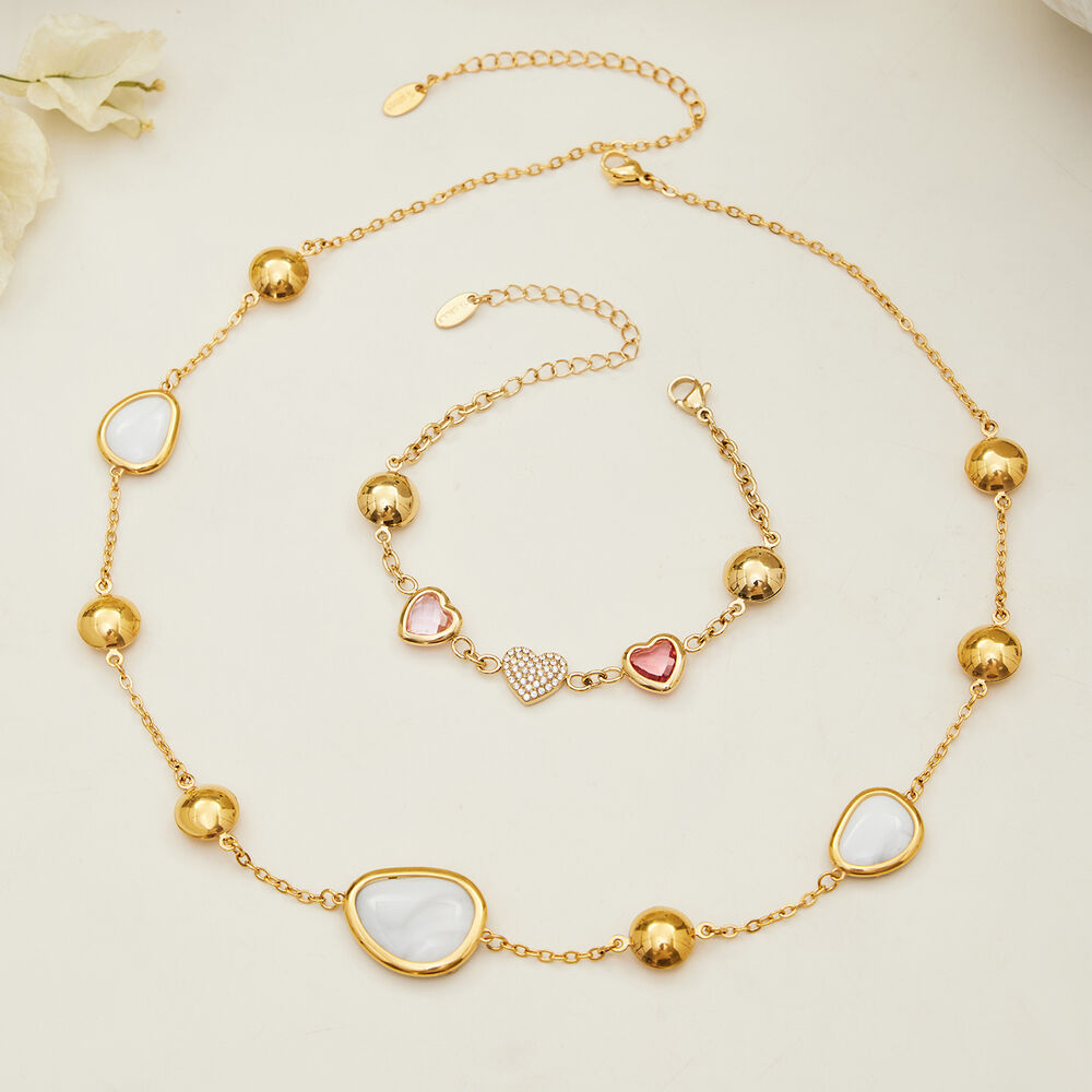 1 Piece Classic Irregular Shape Stainless Steel Waterproof Gold Color Acrylic Women's Pendant Necklaces h5Picture3