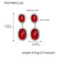 F957 - Red Faceted Stone Steel Earrings Picture15