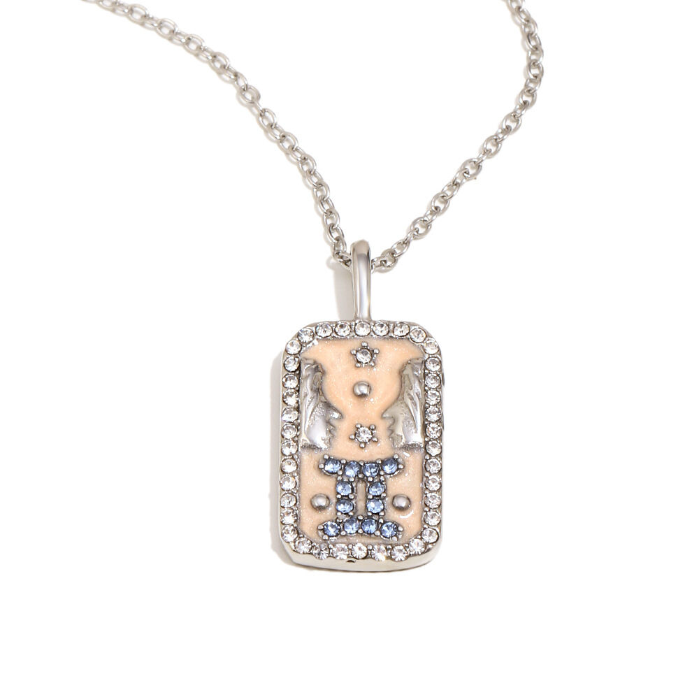 Oil-Dipped, Diamond-Encrusted, Colorful Gemini Zodiac Sign - Steel Color Picture17