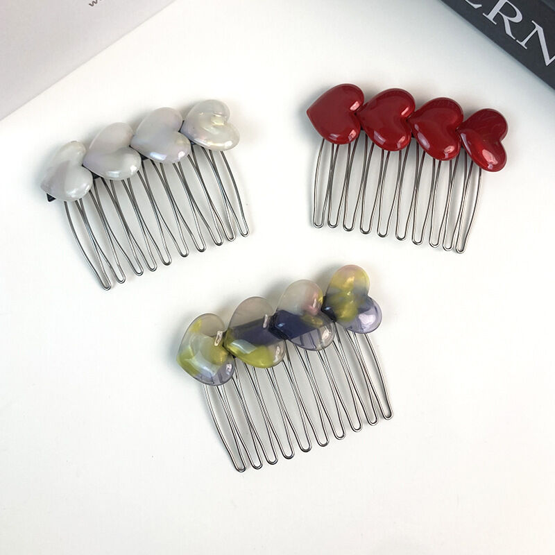 1 Piece Acetate Heart-shaped Sweet Anti-slip Hairpin