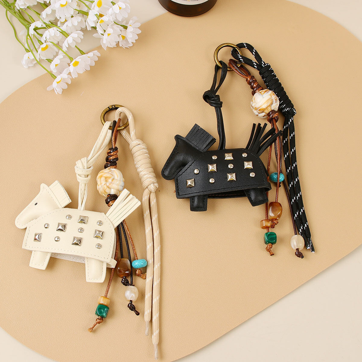 Simple Series Retro Rivet - adorned Pony PU Women's Bag Charms 2