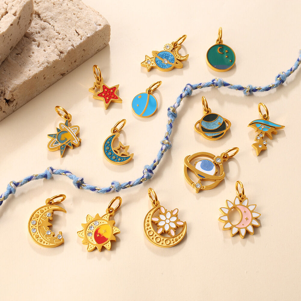 Sun&Moon Stainless Steel Gold Color Waterproof&Anti-tarnish Women's Pendants