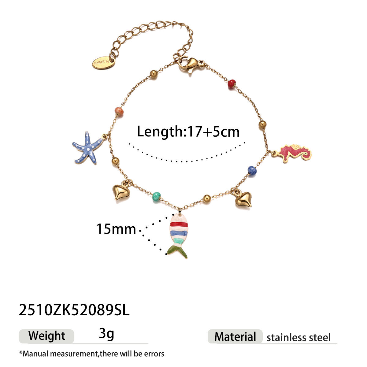 1 Piece Brilliant Fish Stainless Steel Waterproof Gold Color Women's Necklaces Sets