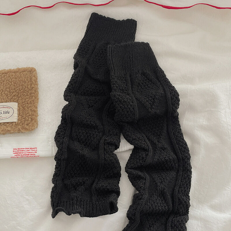 1 Pair Cute Solid - color Knitted Loose Knee-High Socks