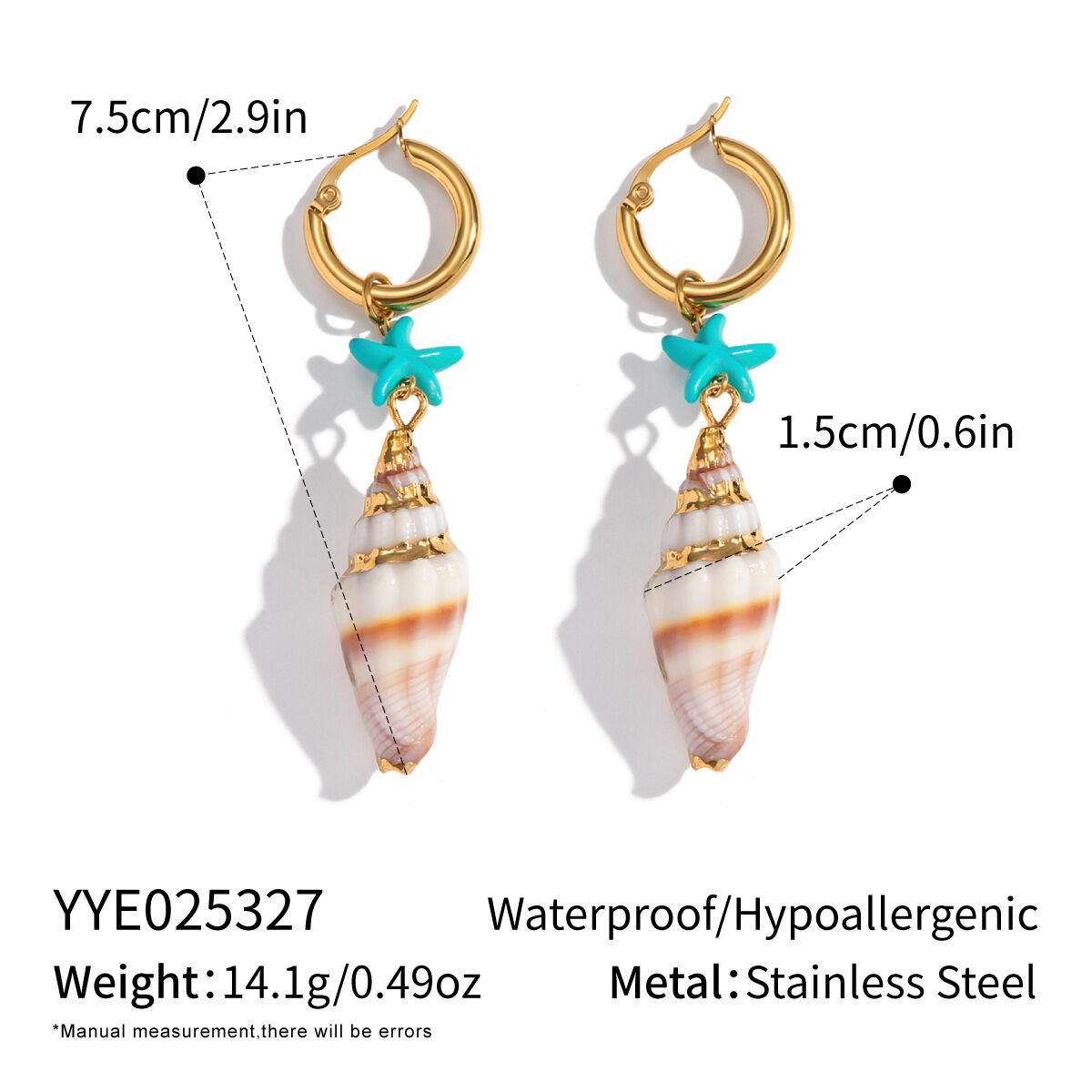 Vacation Shell Starfish Stainless Steel Waterproof Pearl Women's Drop Earrings h5 
