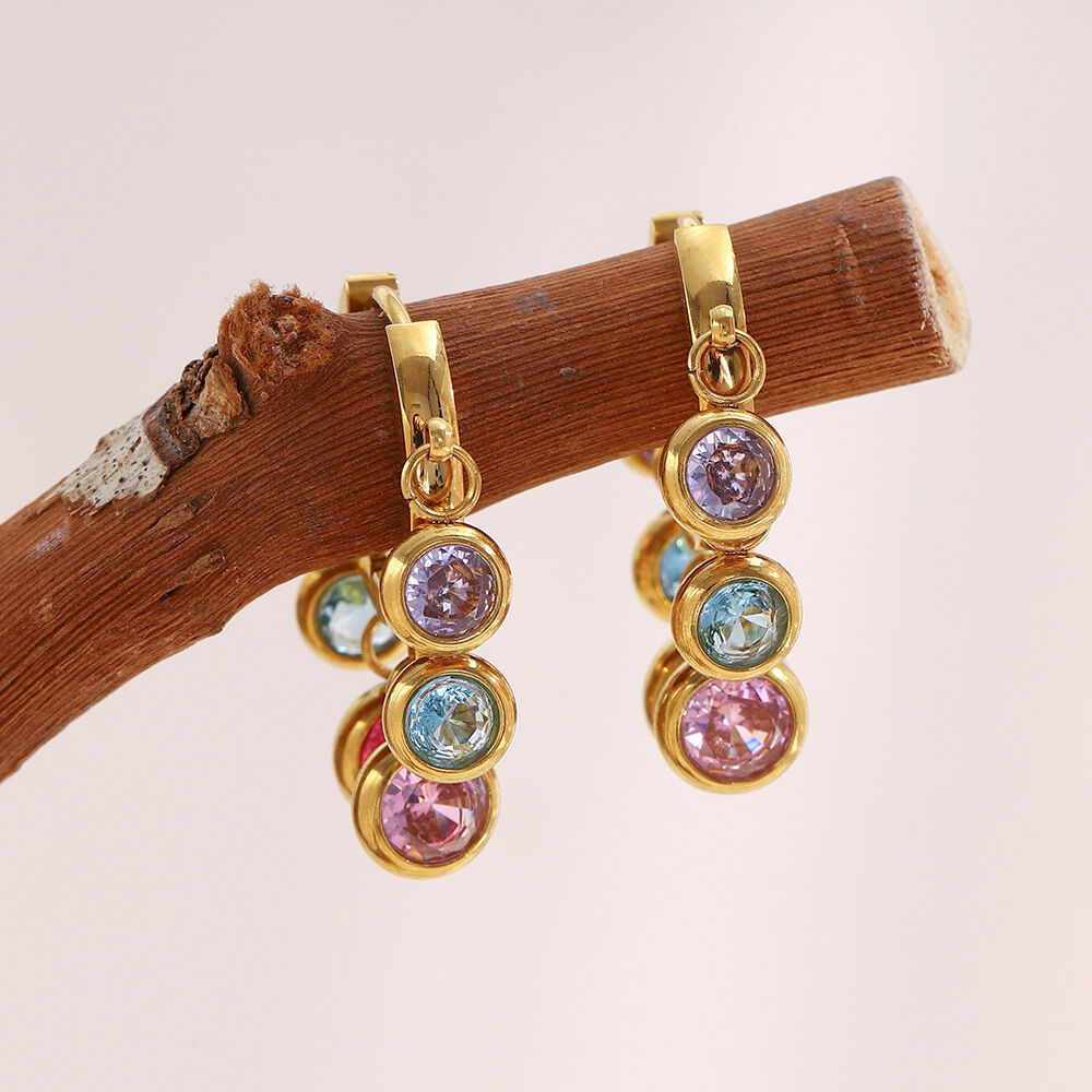 1 Par De Pendientes Colgantes De Acero Inoxidable Con Borlas De Lujo Para Mujer, Resistentes Al Agua Y De Uso Diario.