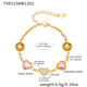 Txe515 - Pink Glass Stone Gold Bracelet 16+5Cm Picture15