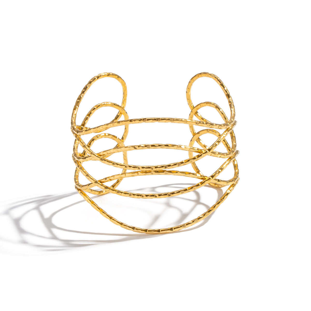 1 Stück Armband aus Edelstahl mit geschwungenen Linien, wasserdicht, goldfarben h5Bild5