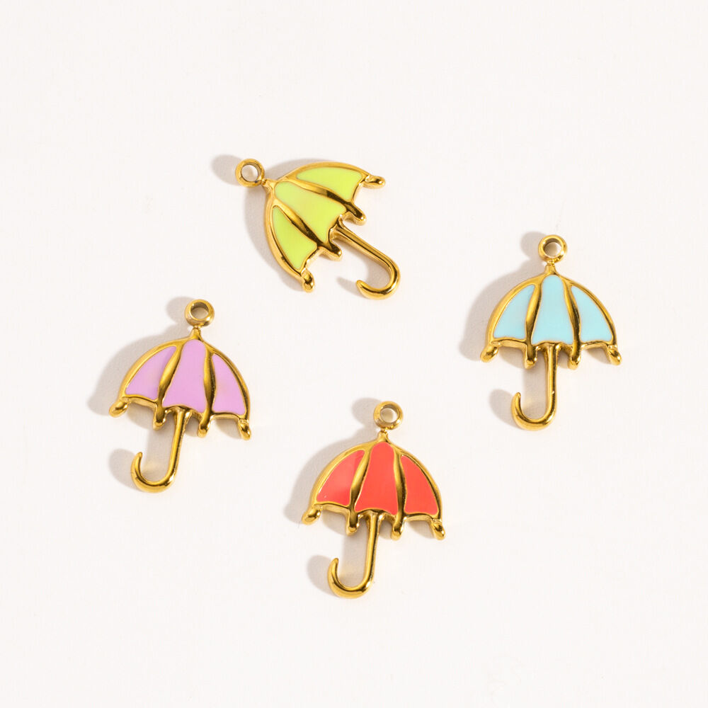 Polychrome Umbrella Stainless Steel Waterproof&Anti-tarnish Gold Color Women's Pendants h5Picture2