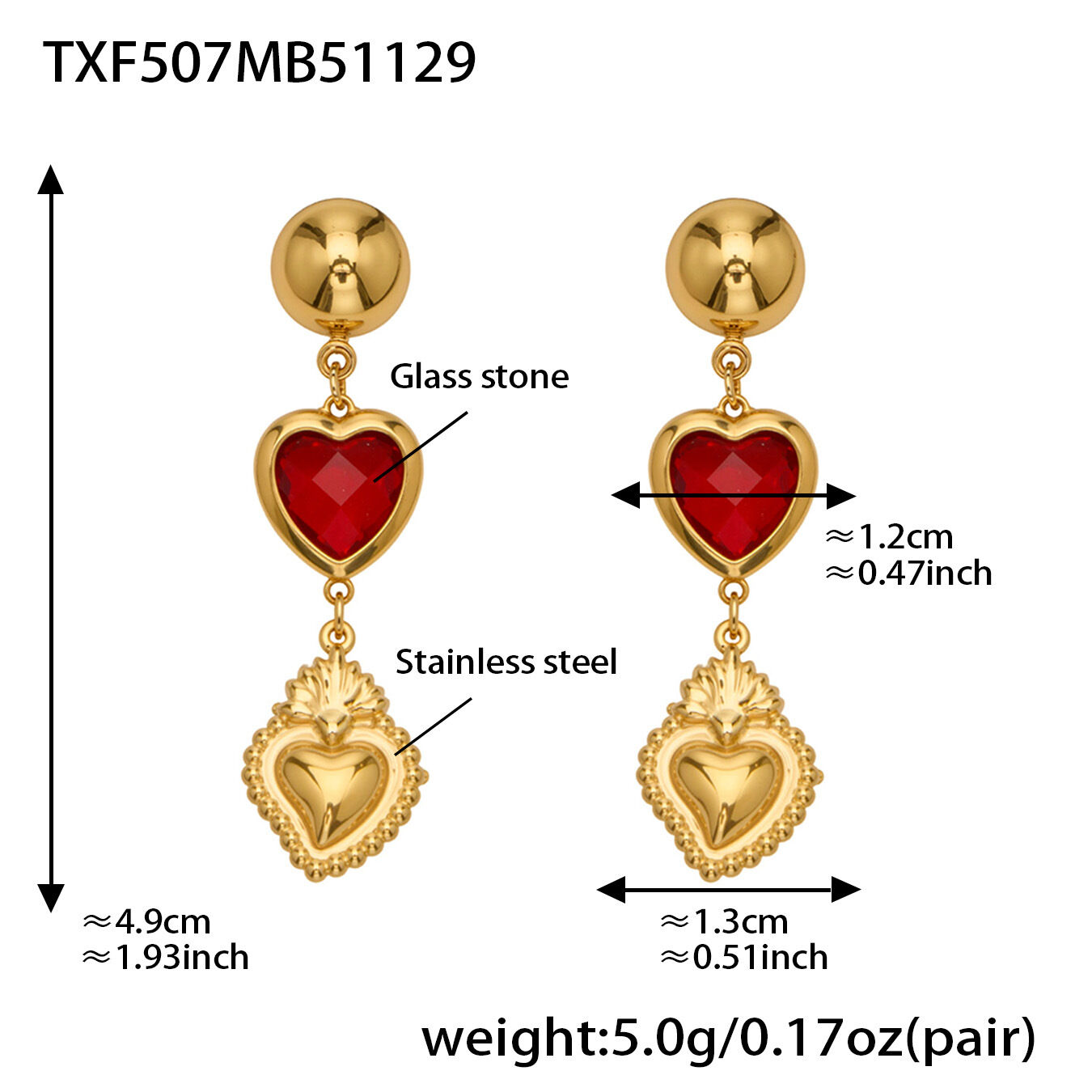 Txf507 - Red Earrings Picture2