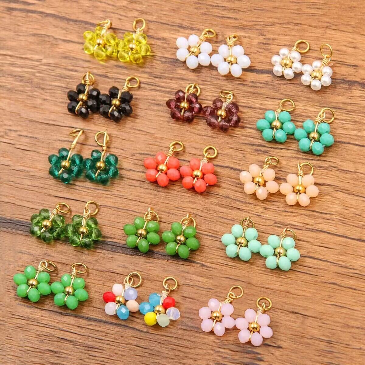 Delicate Natural Crystal Flower Stainless Steel Waterproof Women's Pendants h5 