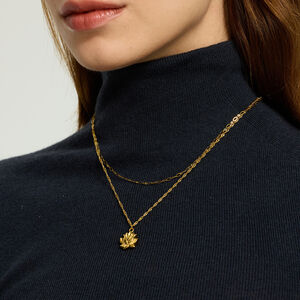 1 Piece Daily Chain Plant Stainless Steel Waterproof Gold Color Women's Pendant Necklaces h5 Picture2