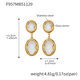 F957 - White Faceted Stone Gold Earrings Picture2