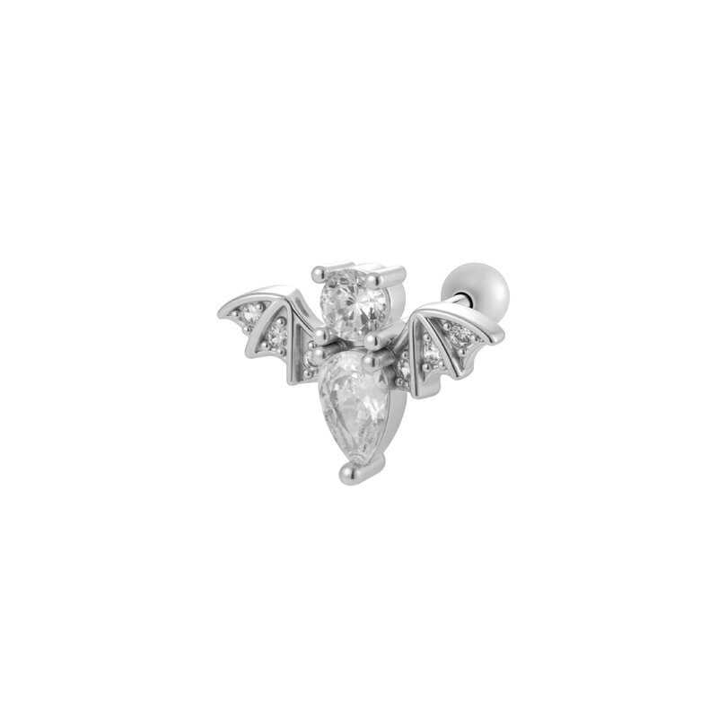 Modern Cross Snake Copper Gold Color Zircon Women's Piercing Earrings 