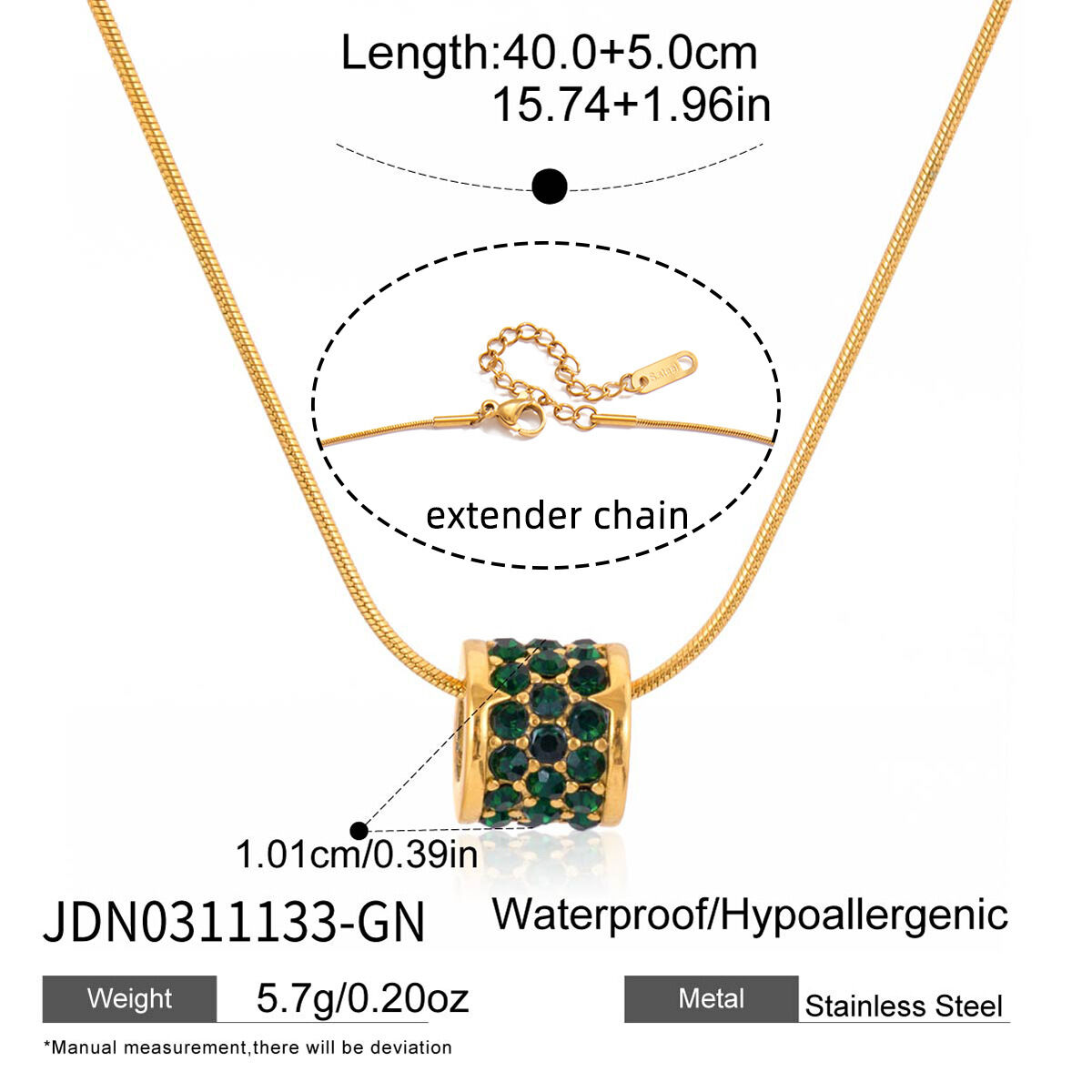 Sophisticated Round Stainless Steel Waterproof&Anti-tarnish Gold Color Women's Pendant Necklaces 
