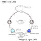 Txe515 - Blue Glass Stone Steel Bracelet 16+5Cm Picture19