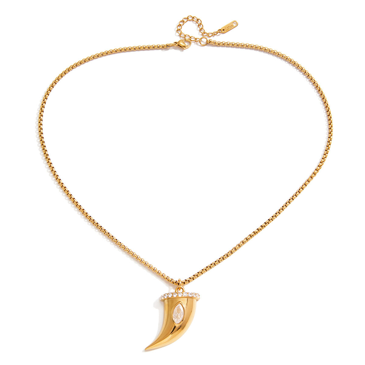 Bold Chili Shape Stainless Steel Waterproof Gold Color Zircon Women's Pendant Necklaces h5 