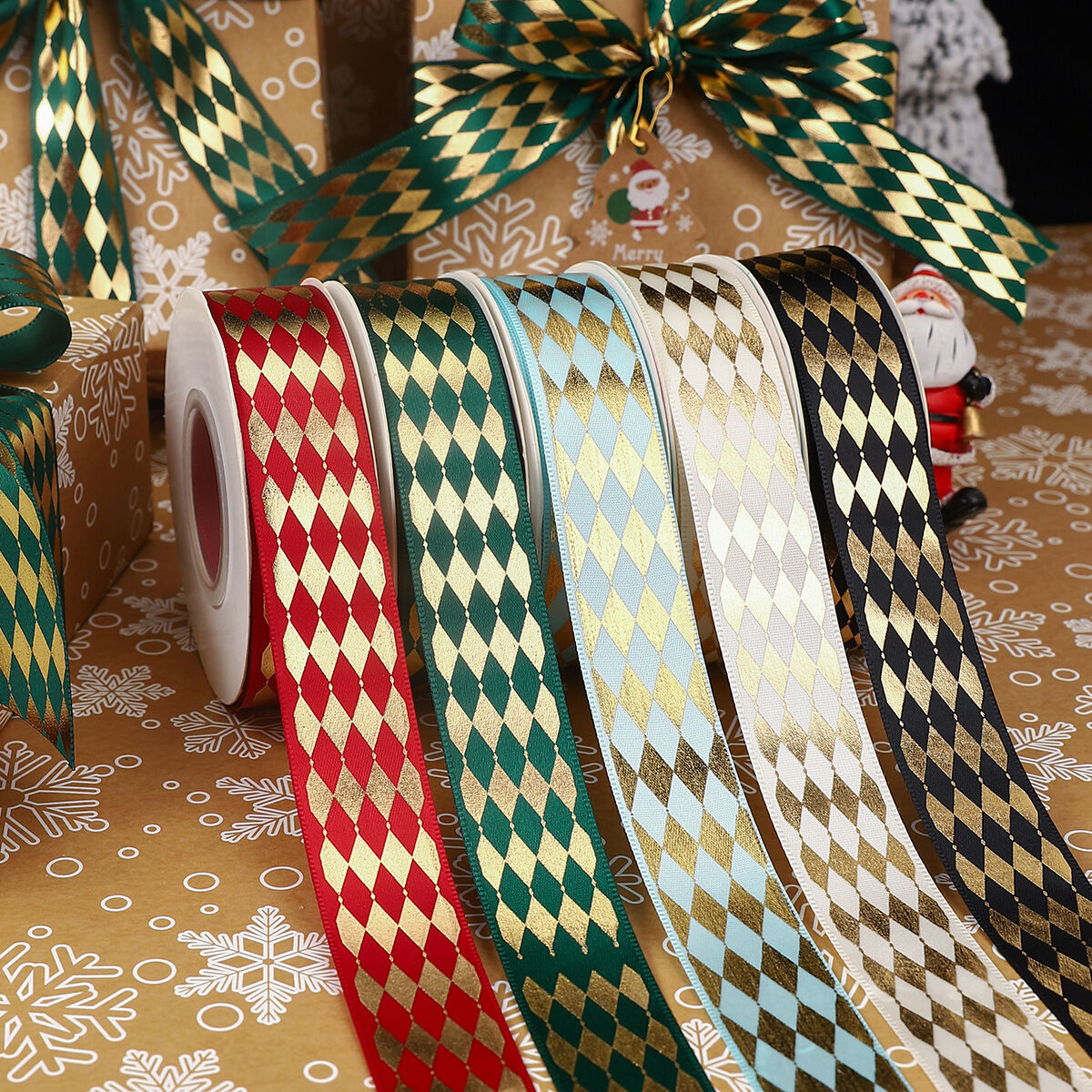 1 Piece Vintage Diamond Pattern Gift - wrapping Ribbon h5 Picture3