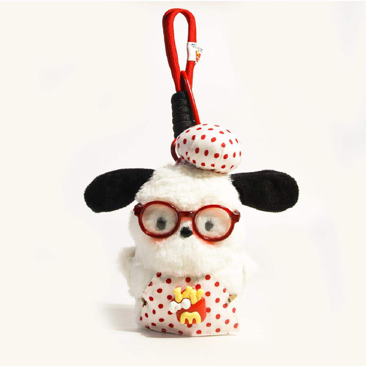 Preppy Style Puppy Plaid Fabric Women's Bag charms h5