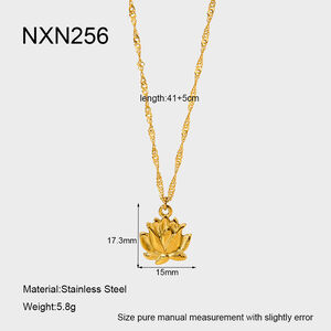 1 Piece Daily Chain Plant Stainless Steel Waterproof Gold Color Women's Pendant Necklaces h5