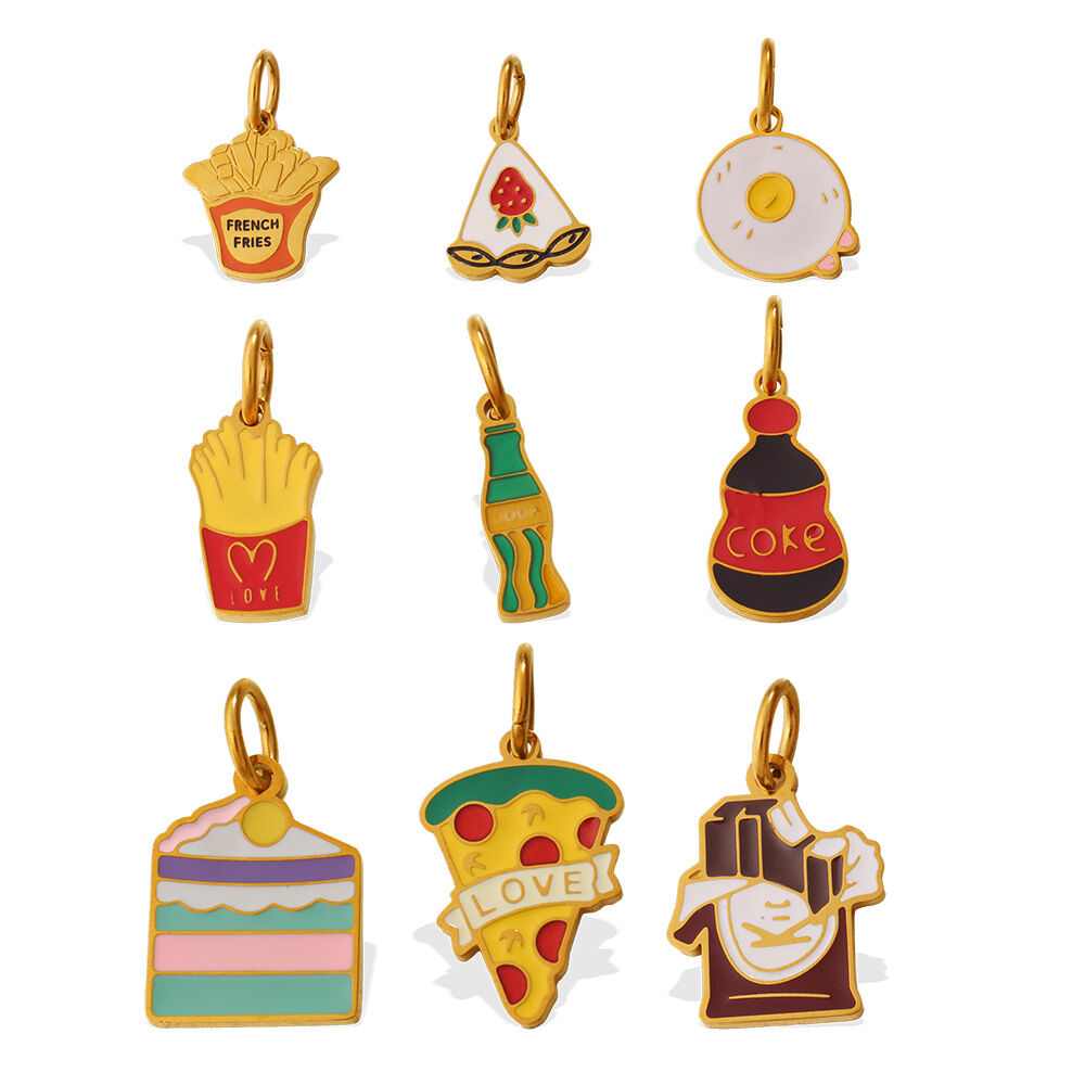 Yummy Food Stainless Steel Gold Color Waterproof&Anti-tarnish Women's Pendants h5 Picture5