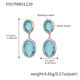 F957 - Lake Blue Faceted Stone Steel Earrings Picture18