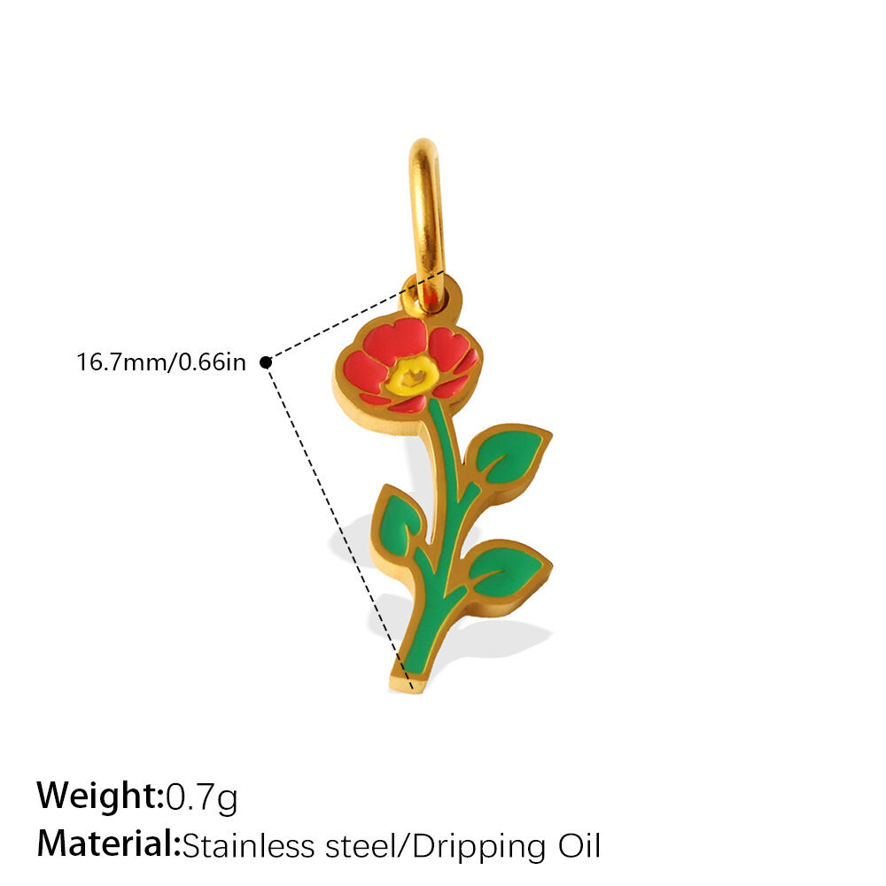 Natural Plant Stainless Steel Gold Color Waterproof&Anti-tarnish Women's Pendants