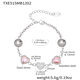 Txe515 - Pink Glass Stone Steel Bracelet 16+5Cm Picture20