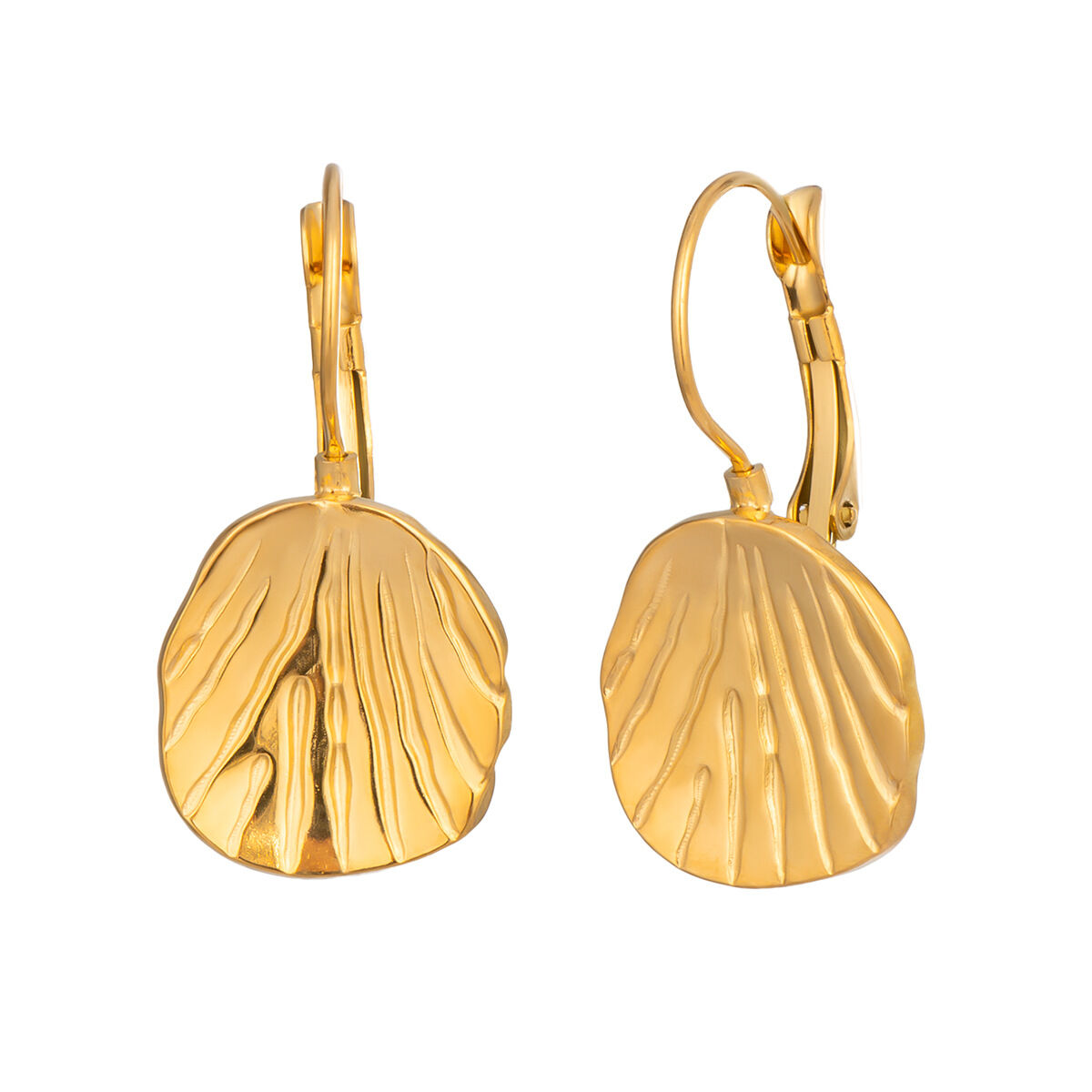 1 Pair Leaf Shape Stainless Steel Waterproof Gold Color Drop Earrings Picture4